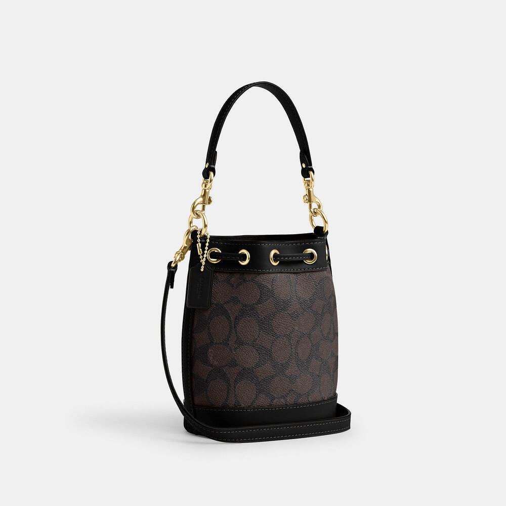Coach Mini Bucket Bag In Signature Canvas